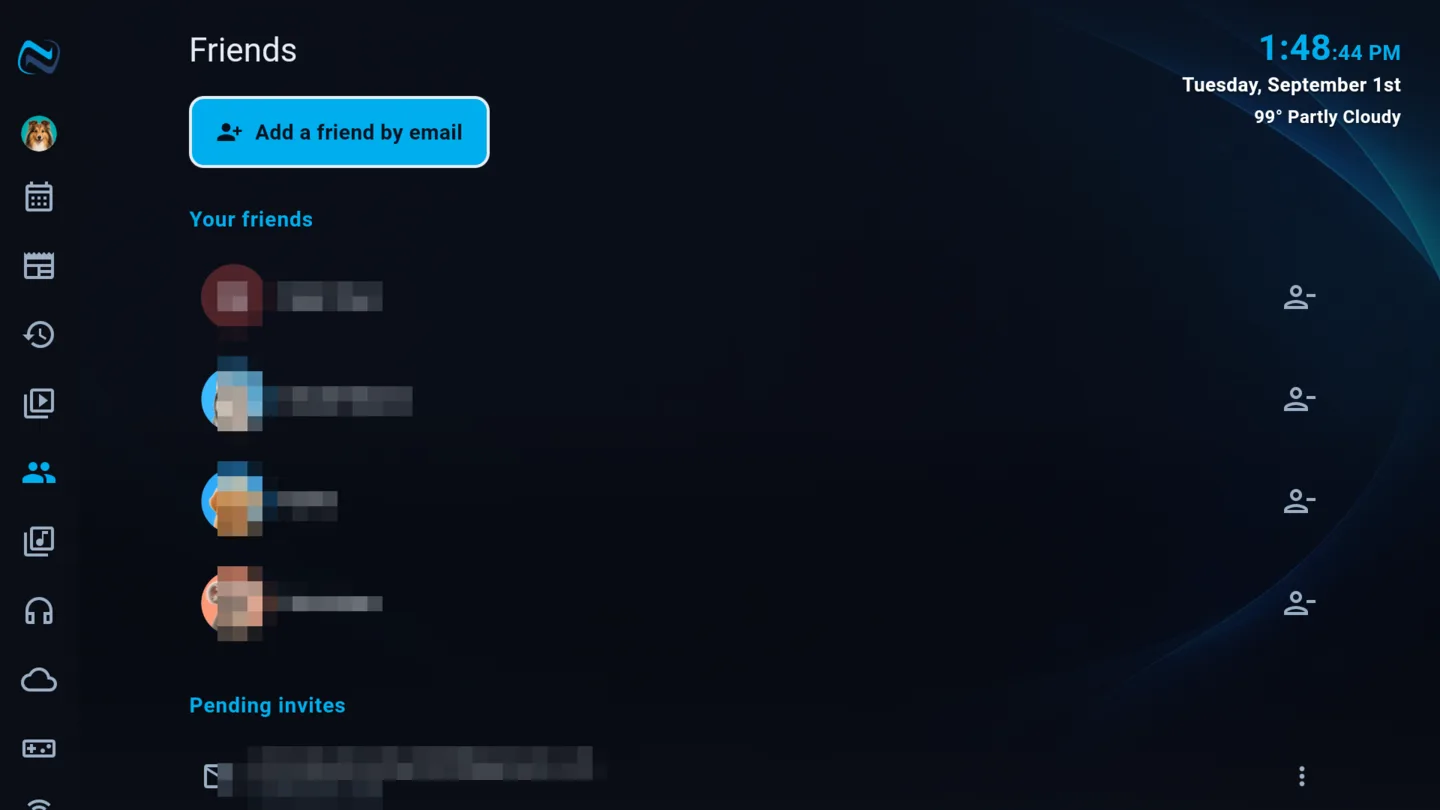 Your friends list, and invitations still outstanding